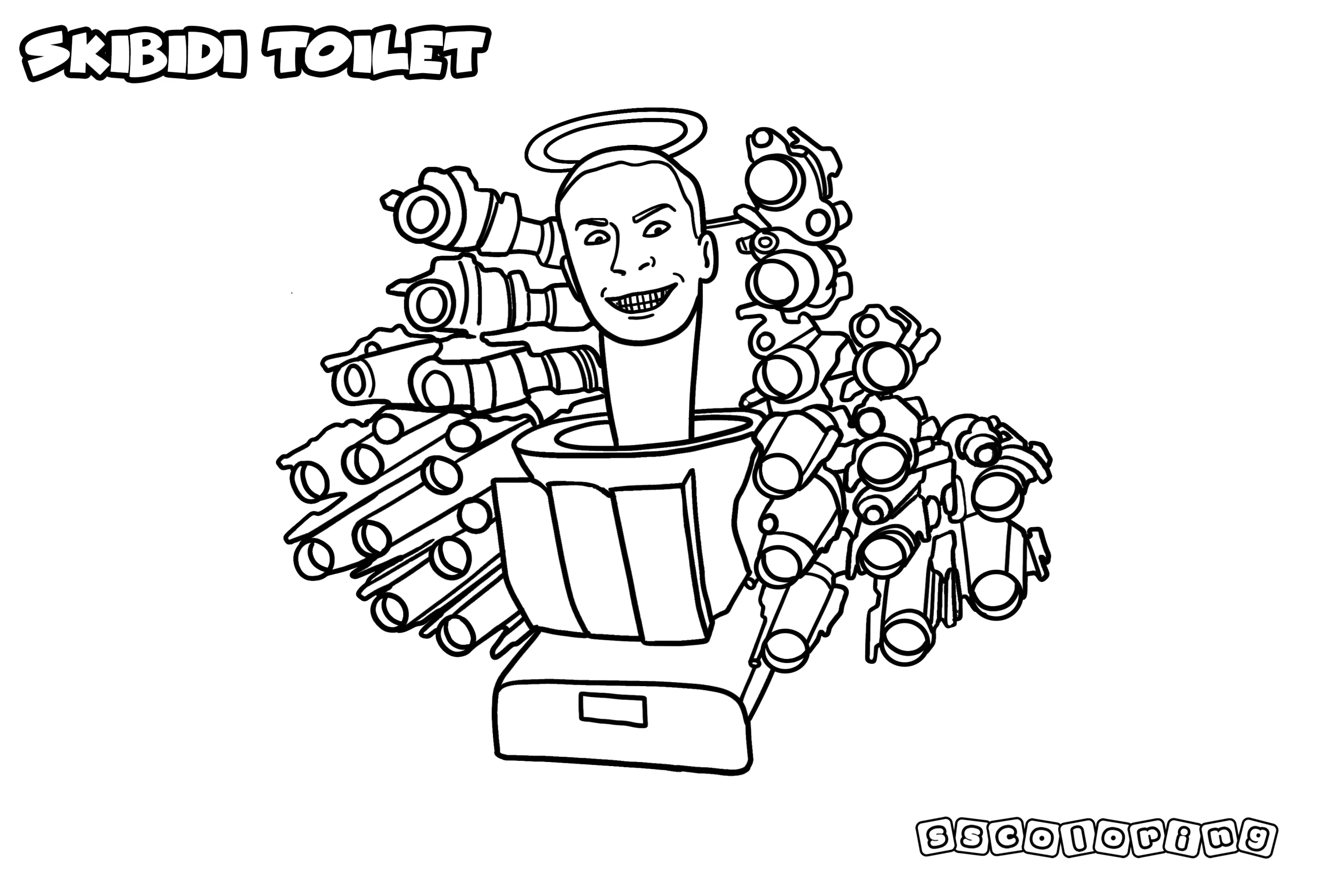 desenho para colorir skibidi toilet