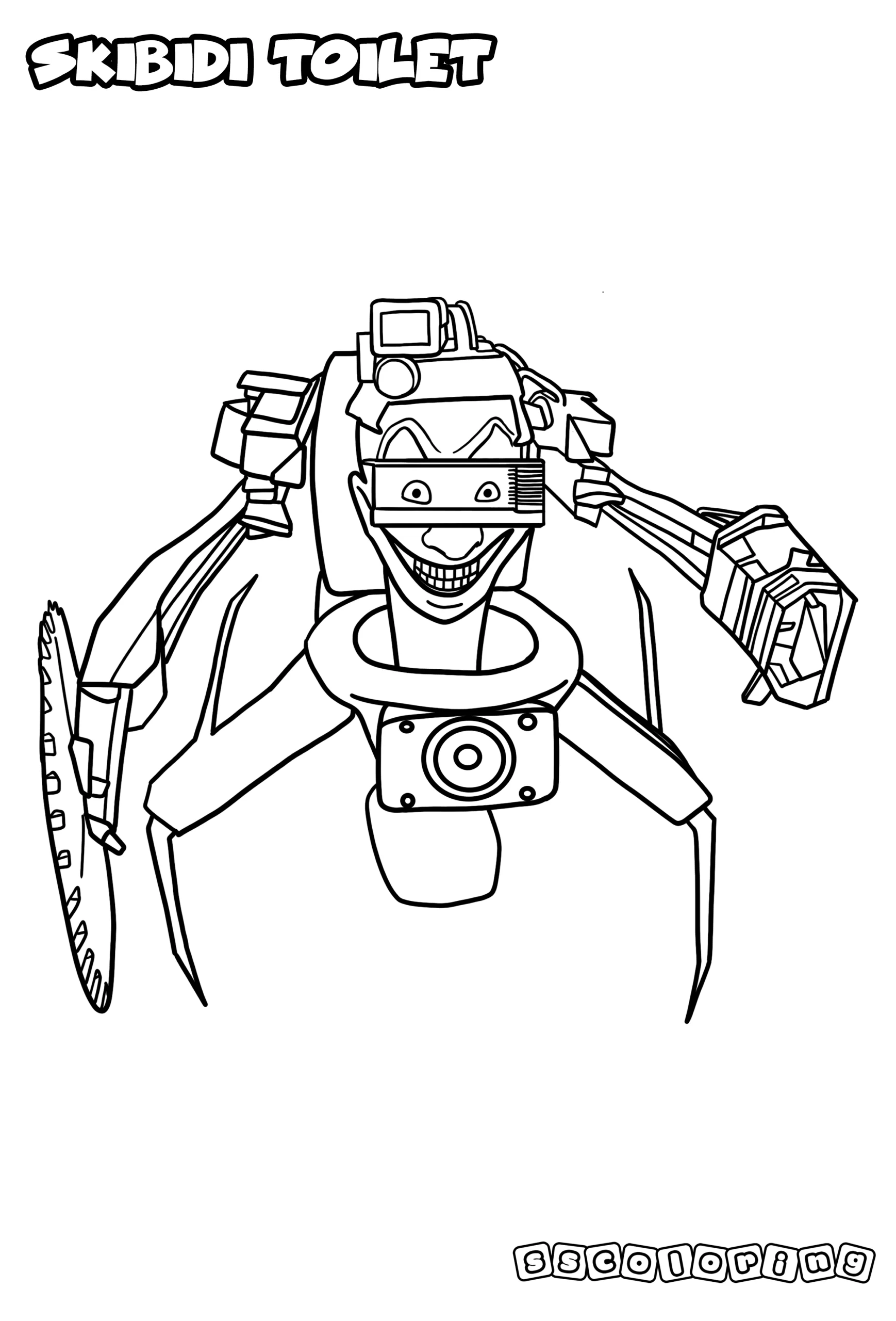 Skibidi Toilet Coloring Pages Free Printable 2025 
