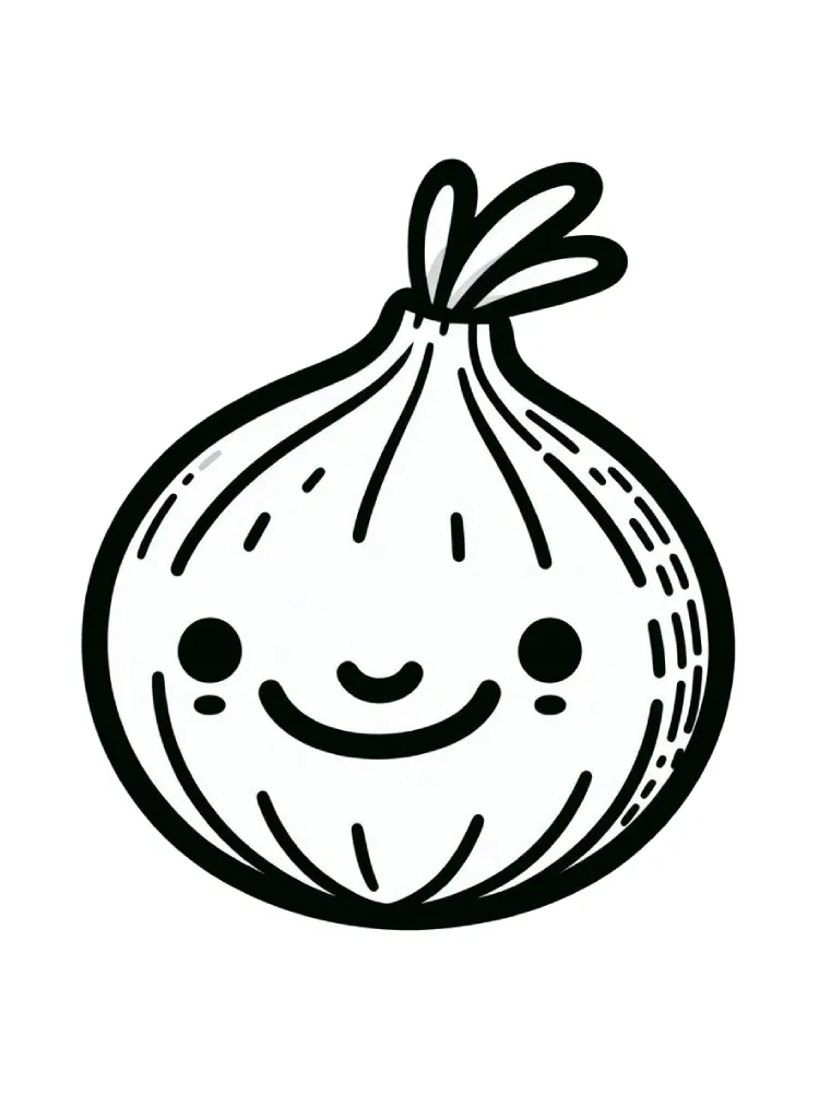 Onion Coloring Pages 17 The smiling onion (5) coloring pages for adults