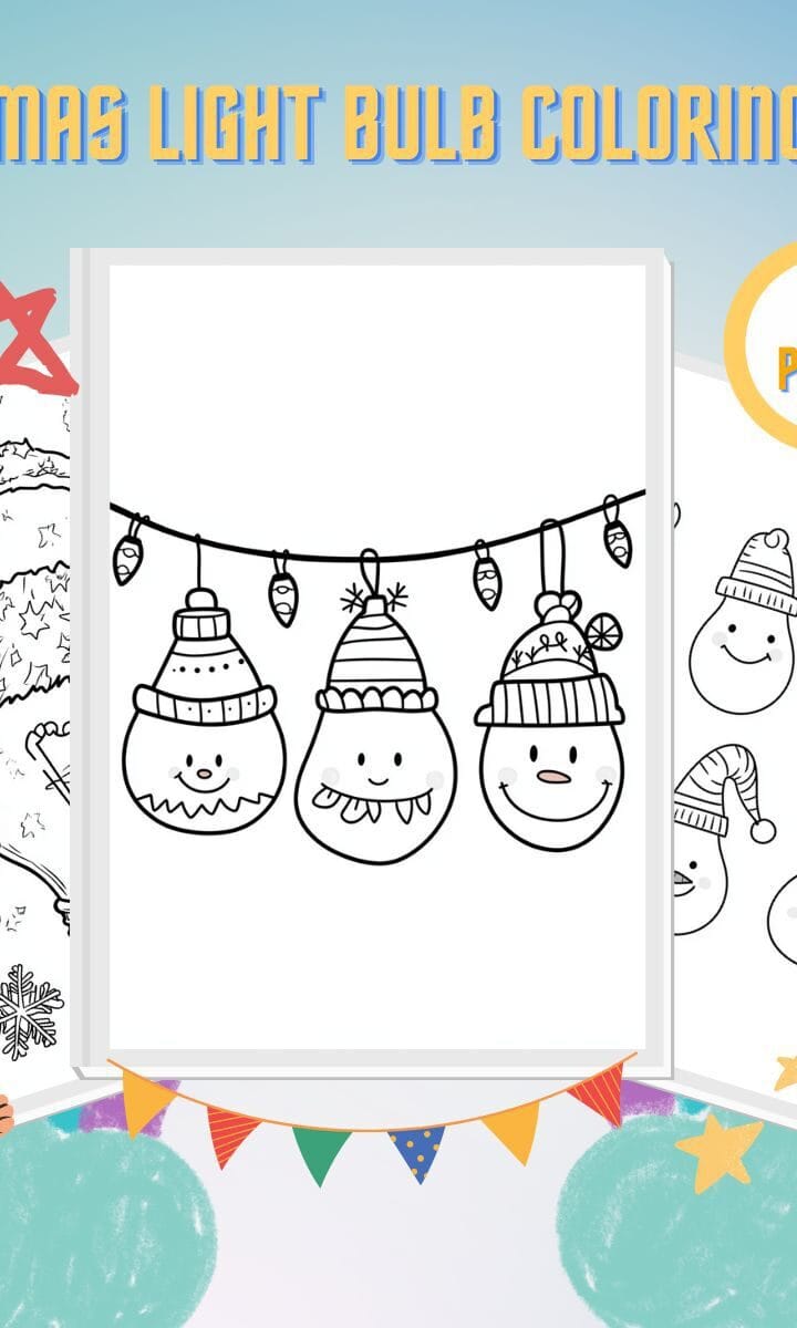 Coloriage ampoules de Noël, image size:720x1200