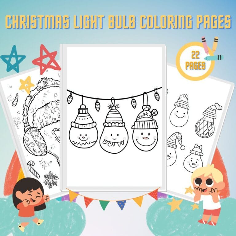 23 Christmas Light Bulb Coloring Pages | Free Printable PDF