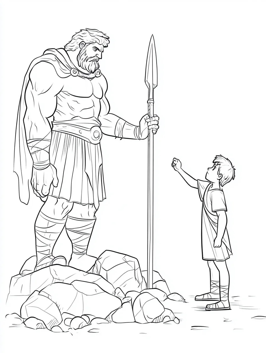 David and Goliath Coloring Pages 5 David and Goliath cards coloring pages