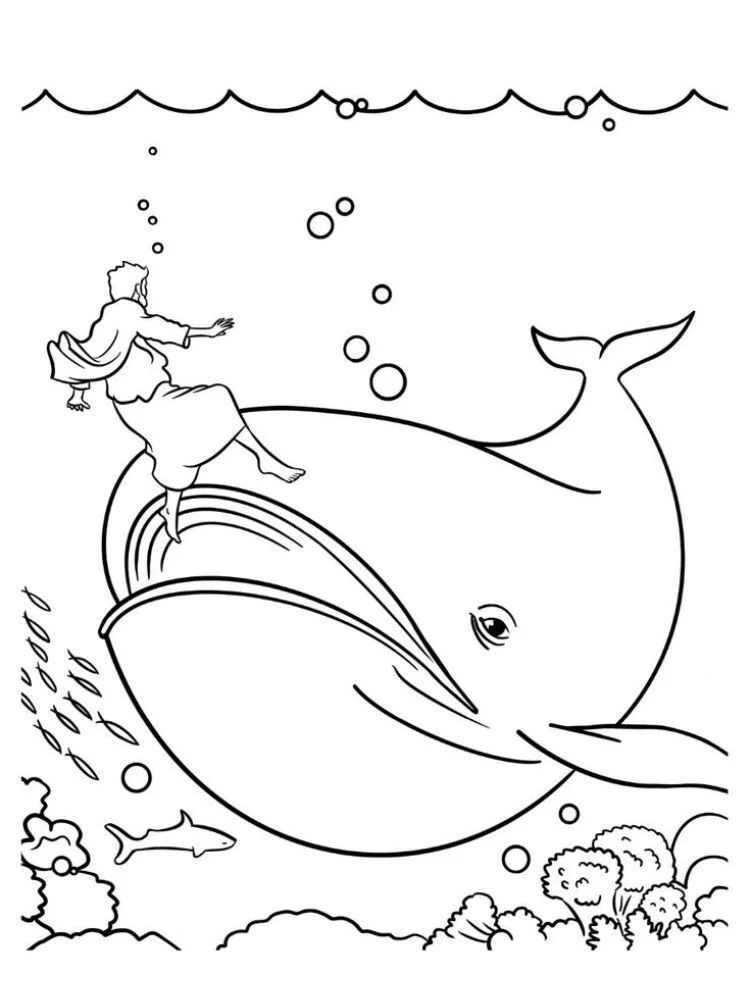 Jonah And The Whale Coloring Pages 12 Jonah And The Whale coloring pages easy