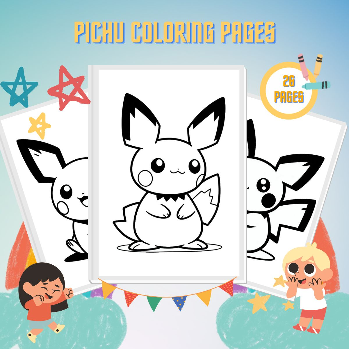 Pokemon Pichu Coloring Pages