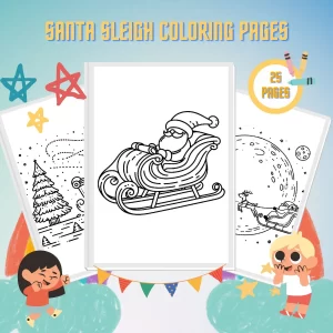 Santa Sleigh Coloring Pages