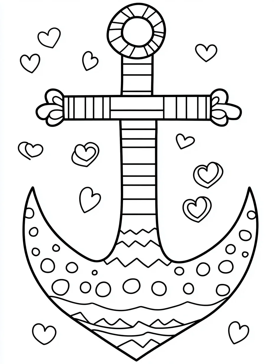 Anchor Coloring Pages 6 Anchor decorations coloring pages