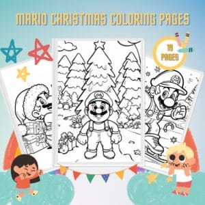 Mario Christmas Coloring Pages thumbnail