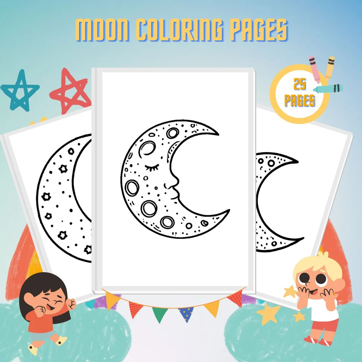 25 Moon Coloring Pages - Free PDF Printables