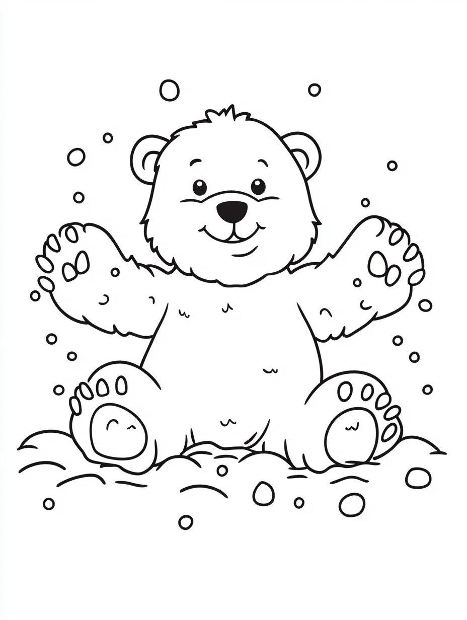Polar bear Coloring Pages 6 vintage Polar bear coloring pages