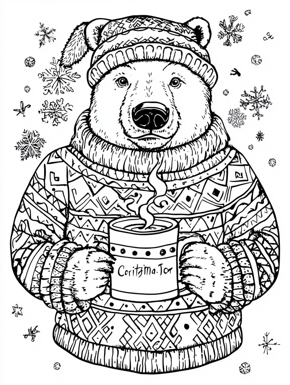 hard Ugly Christmas Sweater coloring pages