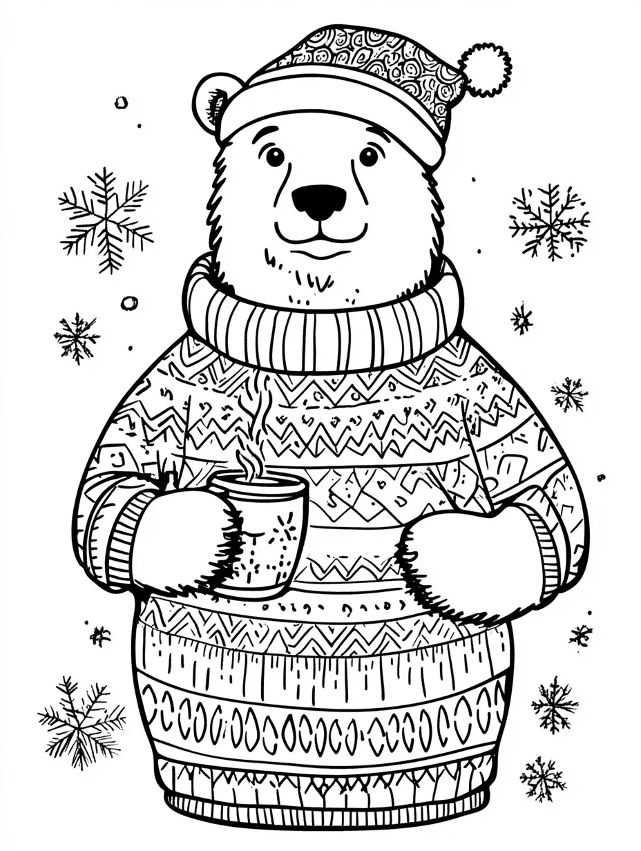 coloring pages printable Ugly Christmas Sweater