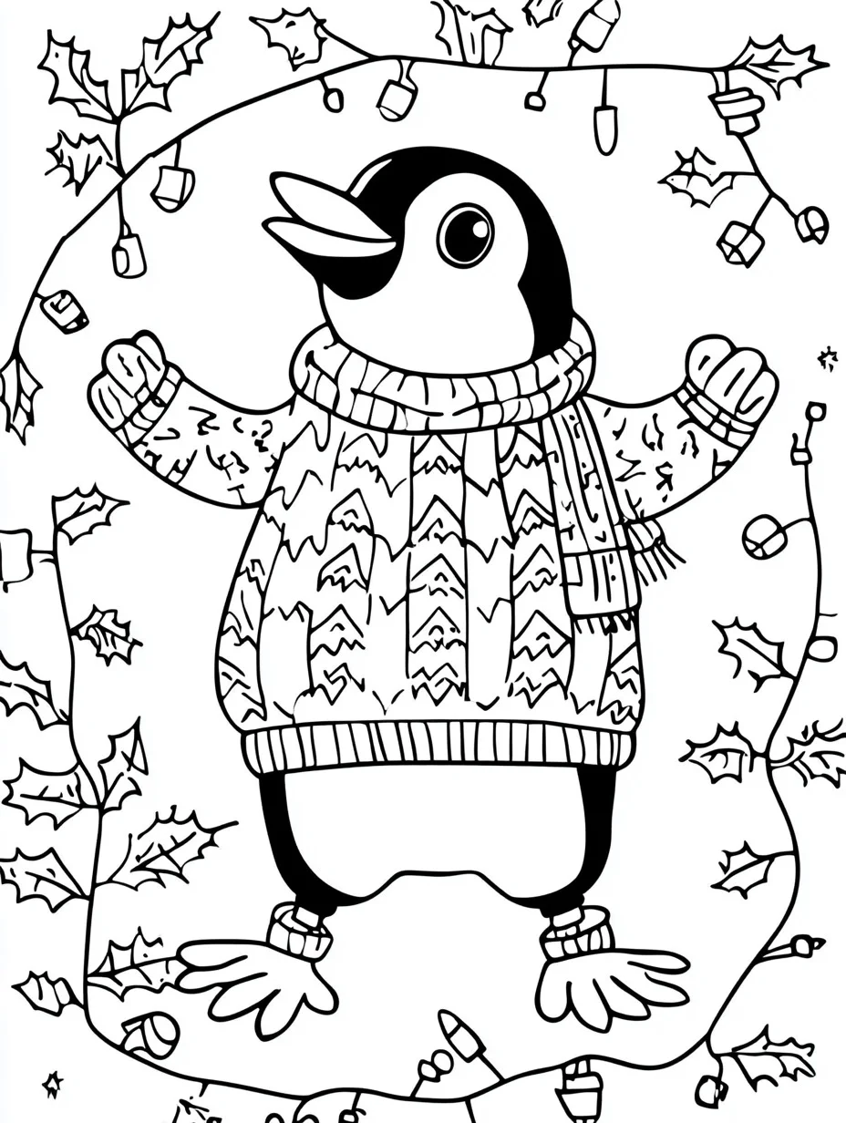 easy cute Ugly Christmas Sweater coloring pages