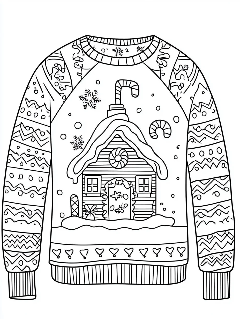 Ugly Christmas Sweater coloring pages to print