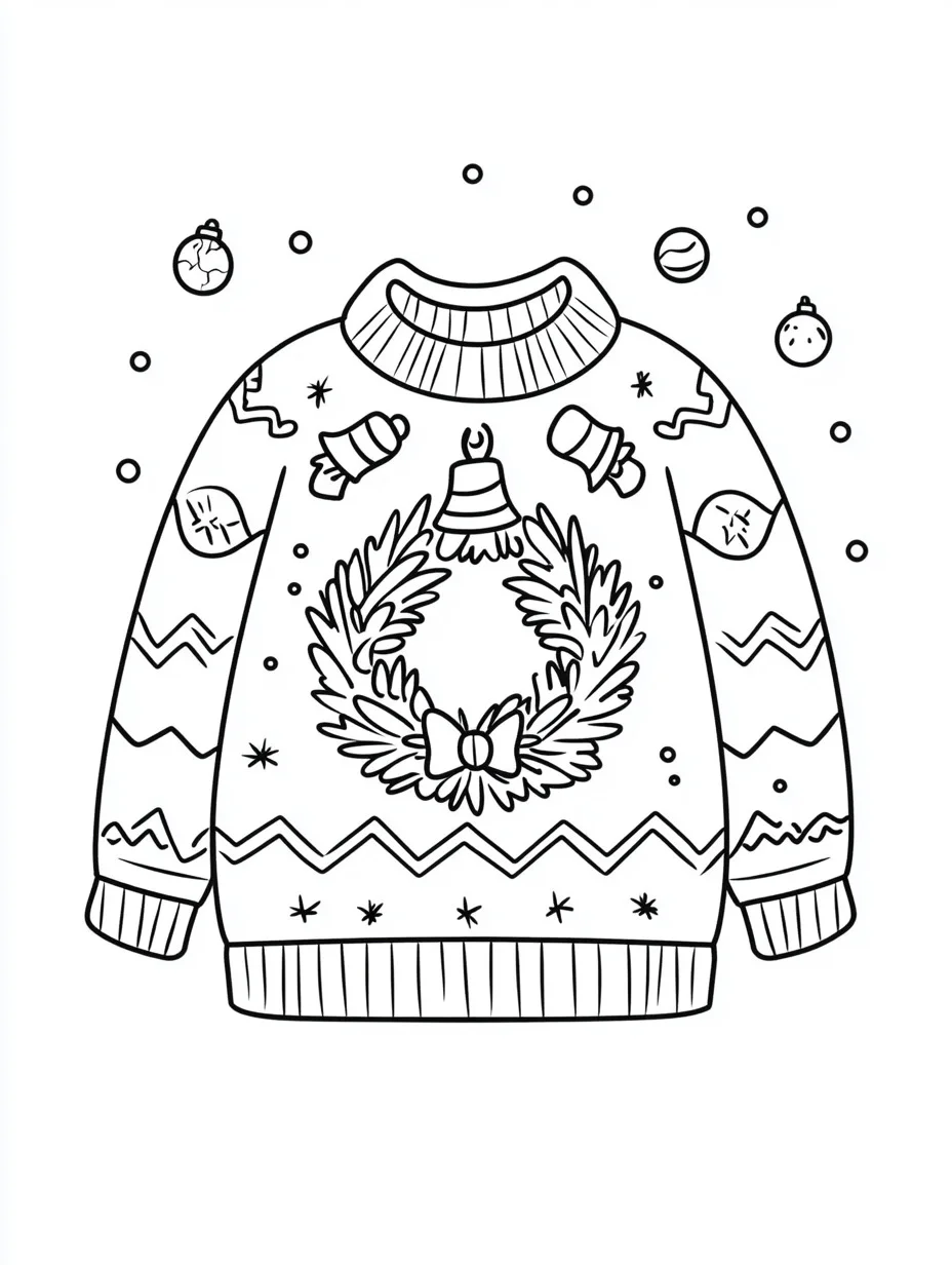 printable coloring pages Ugly Christmas Sweater