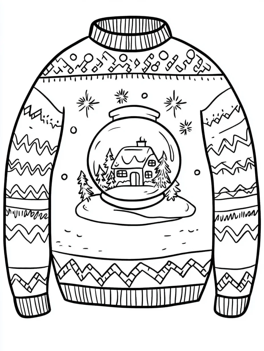 Ugly Christmas Sweater coloring pages printable