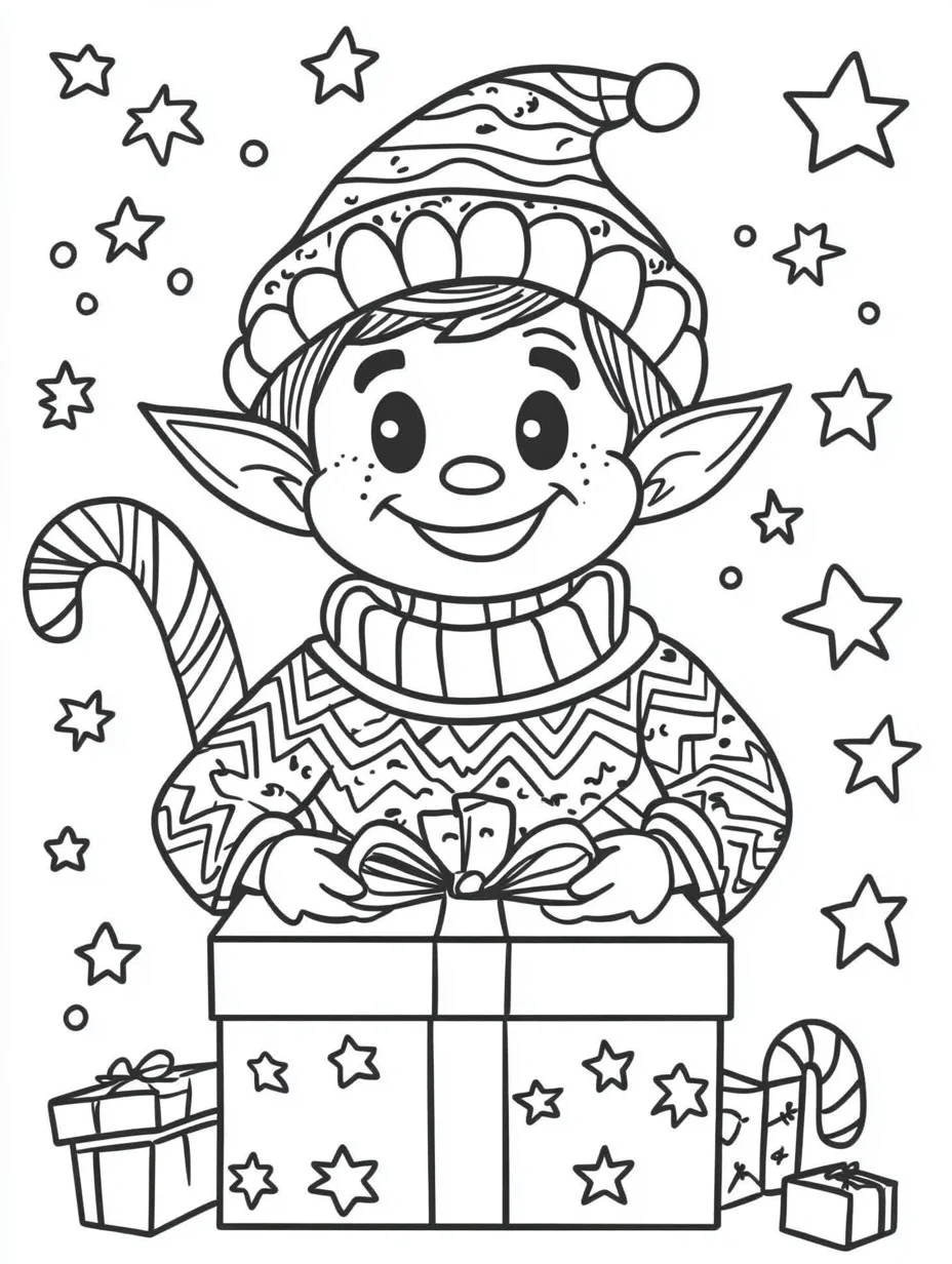 Ugly Christmas Sweater adult coloring pages