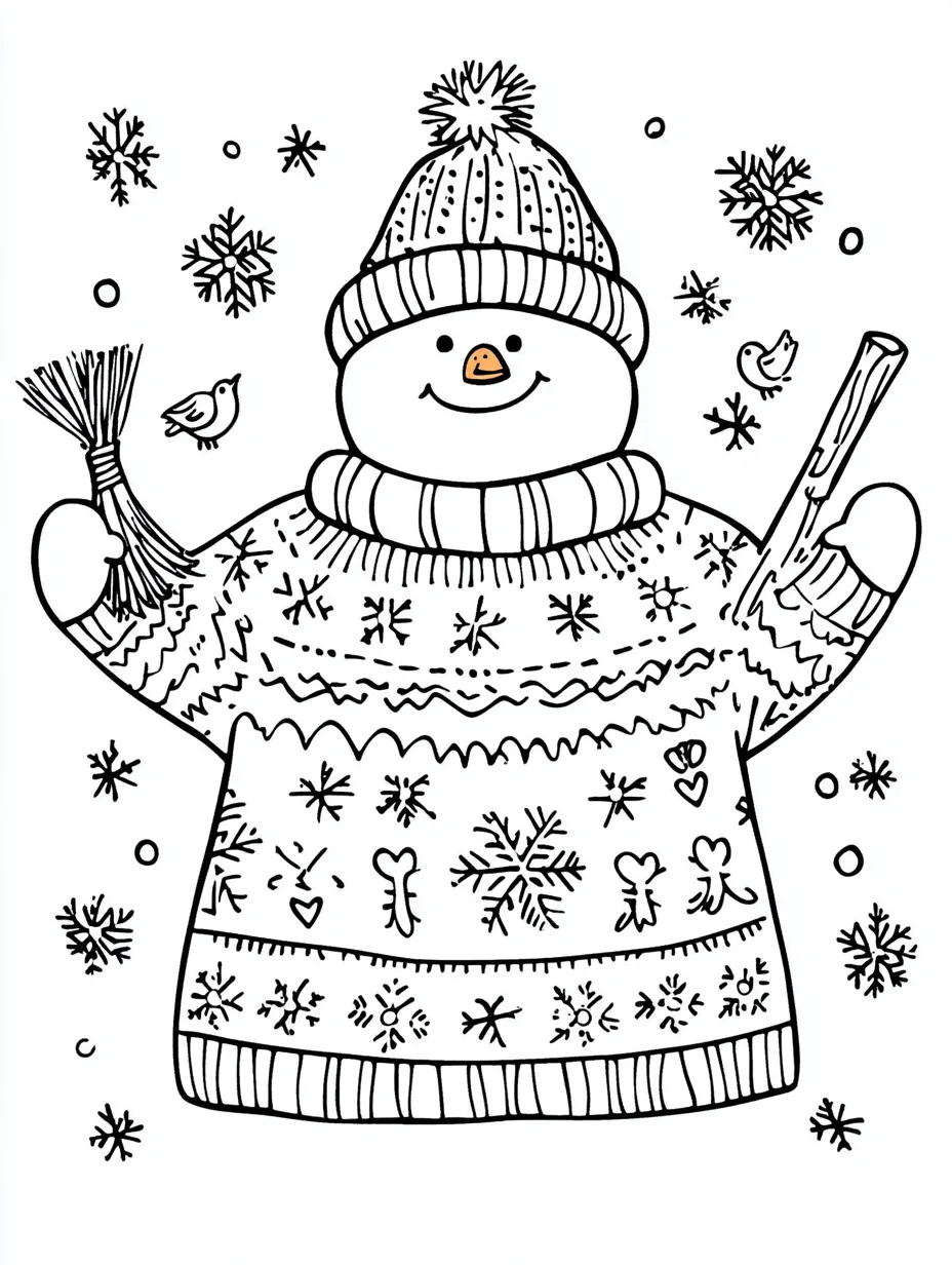 vintage Ugly Christmas Sweater coloring pages