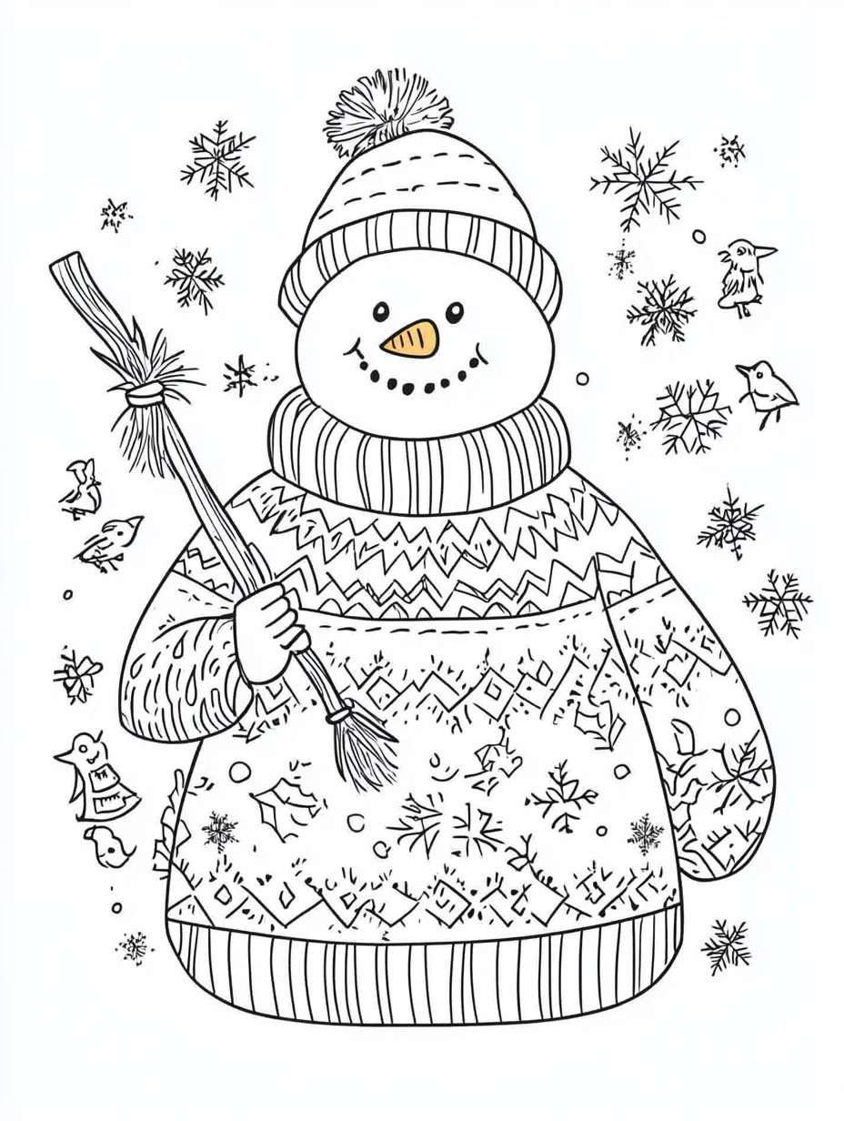 free Ugly Christmas Sweater coloring pages pdf 1