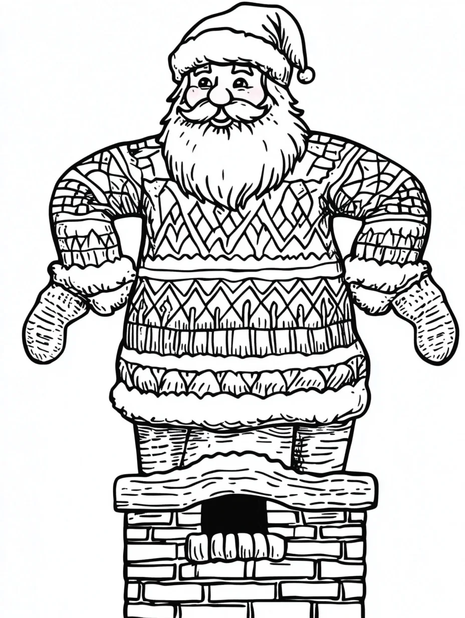 Ugly Christmas Sweater cards coloring pages 1