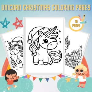 Unicorn Christmas Coloring Pages thumbnail