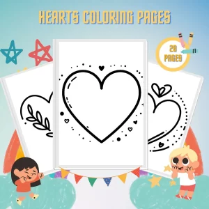 Hearts coloring pages thumbnail