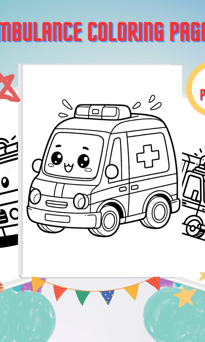 Ambulanza da colorare, image size:720x1200