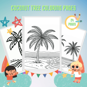 Coconut Tree Coloring Pages