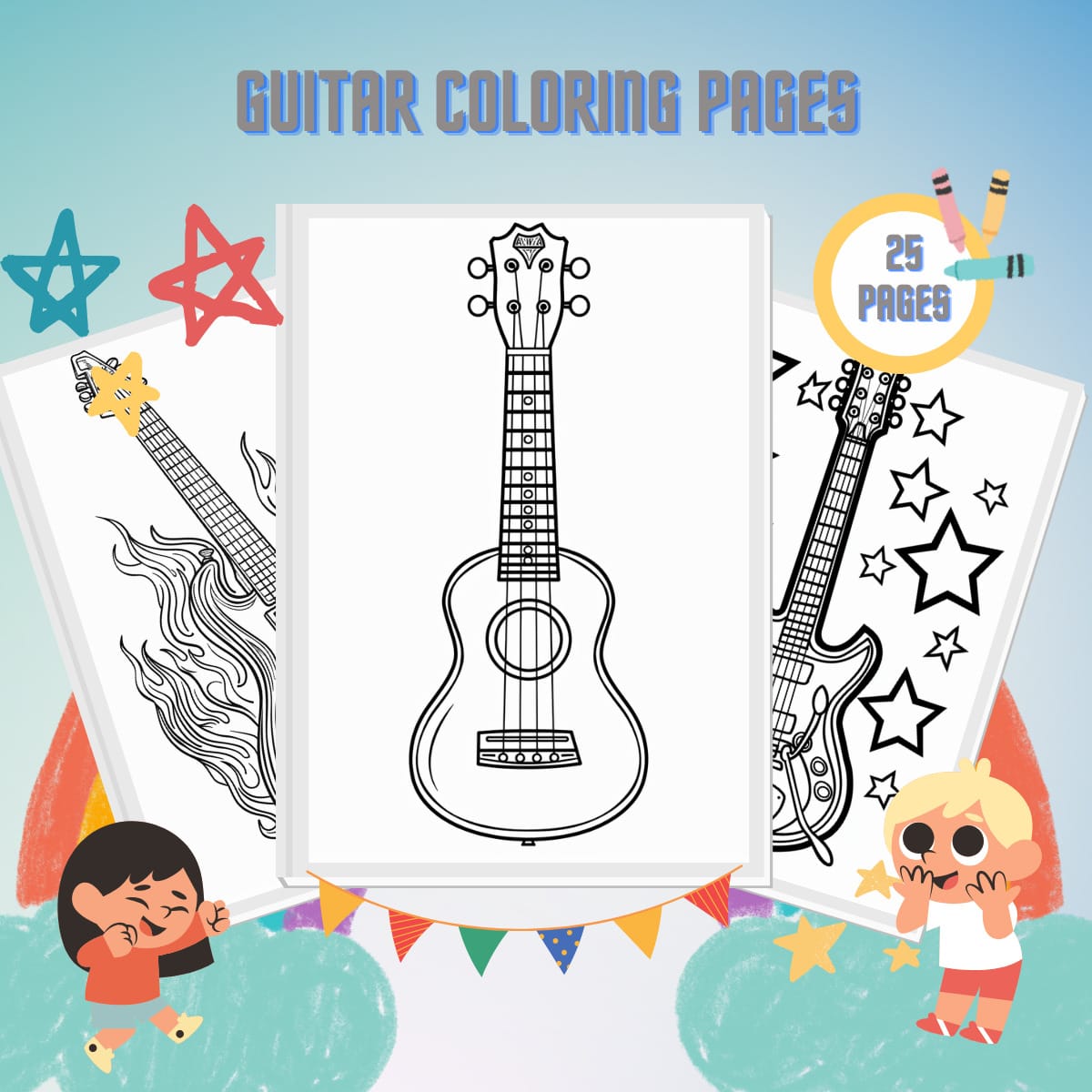 Printable Coloring Pages Guitar 2025 