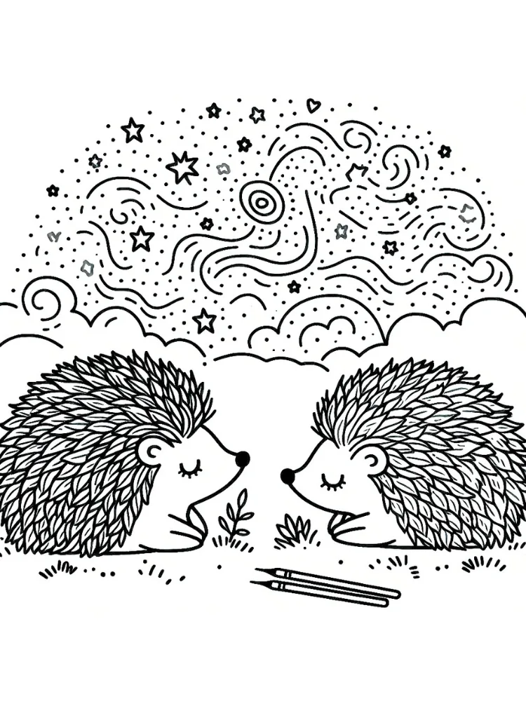 Hedgehog Coloring Pages 17 Hedgehog cards coloring pages