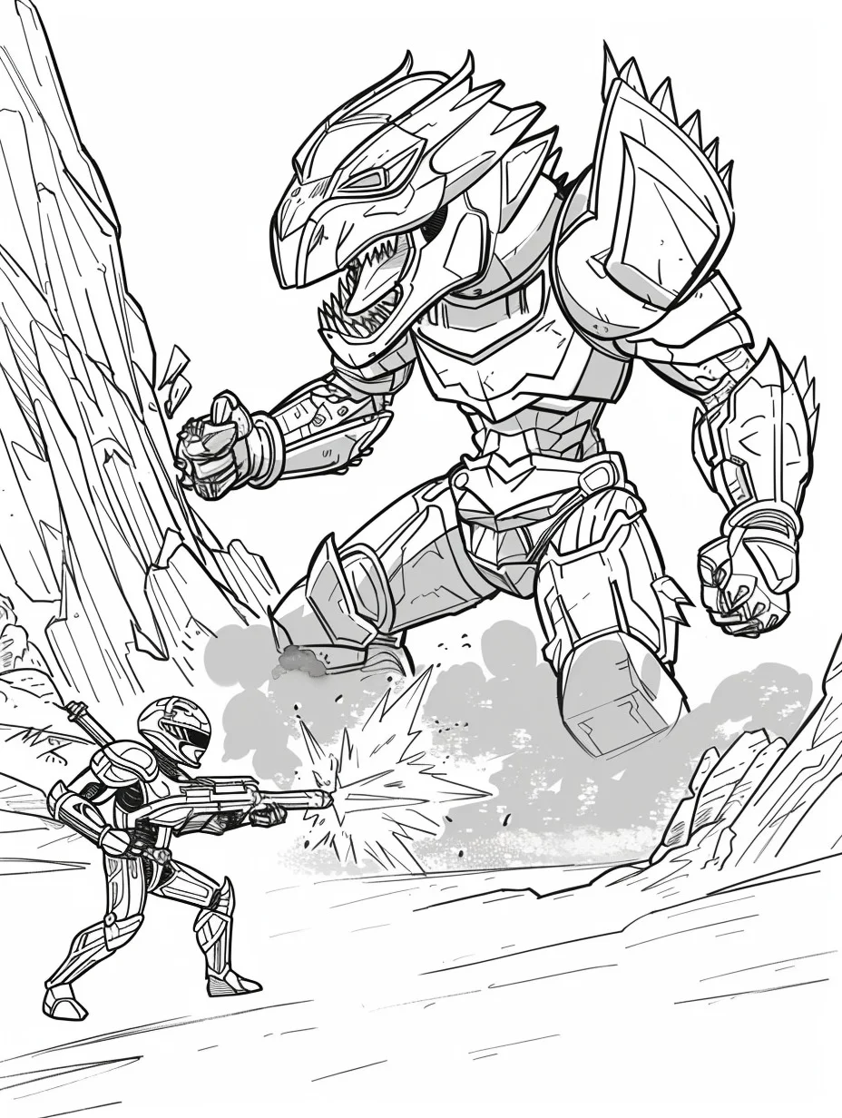 easy cute Power Rangers coloring pages