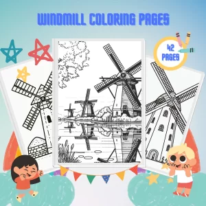 Windmill Coloring Pages